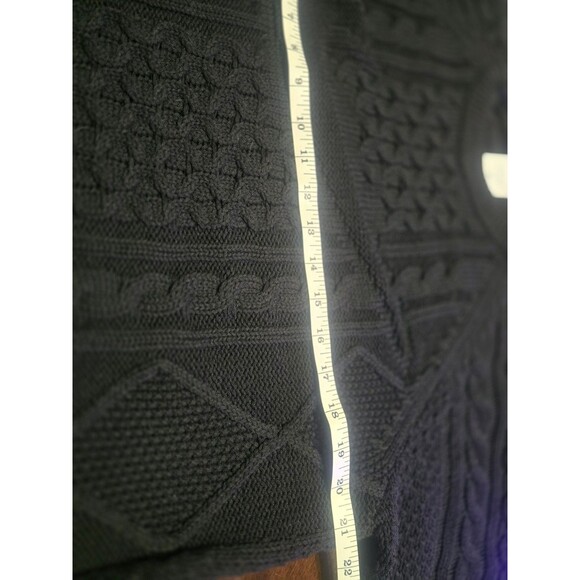 Nike Mens Sz Small Cable Knit Big Swoosh Sweater Black DQ5176 010 $175 - Picture 5 of 9